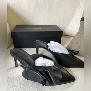 Rebecca Minkoff Black leather slip on heels